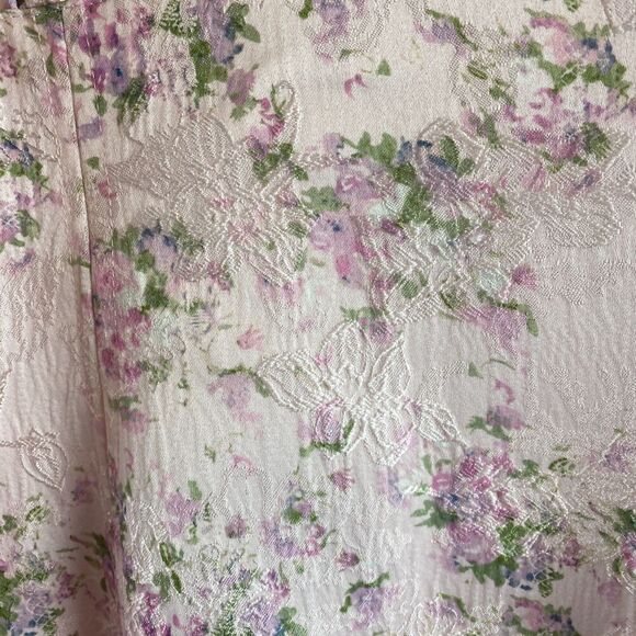 Hyacinth House Tuckernuck Pink Jacquard Empire Ella Mini Dress Sz M? Puff Sleeve - Picture 4 of 14